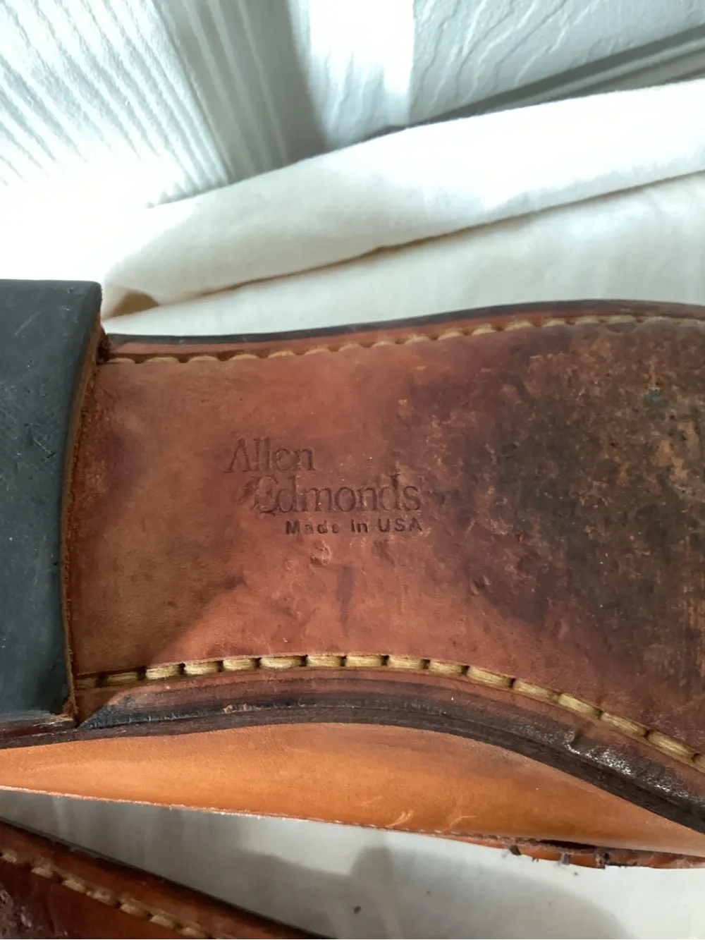 Allen Edmonds Cognac Brown Leather Slip-On Loafers